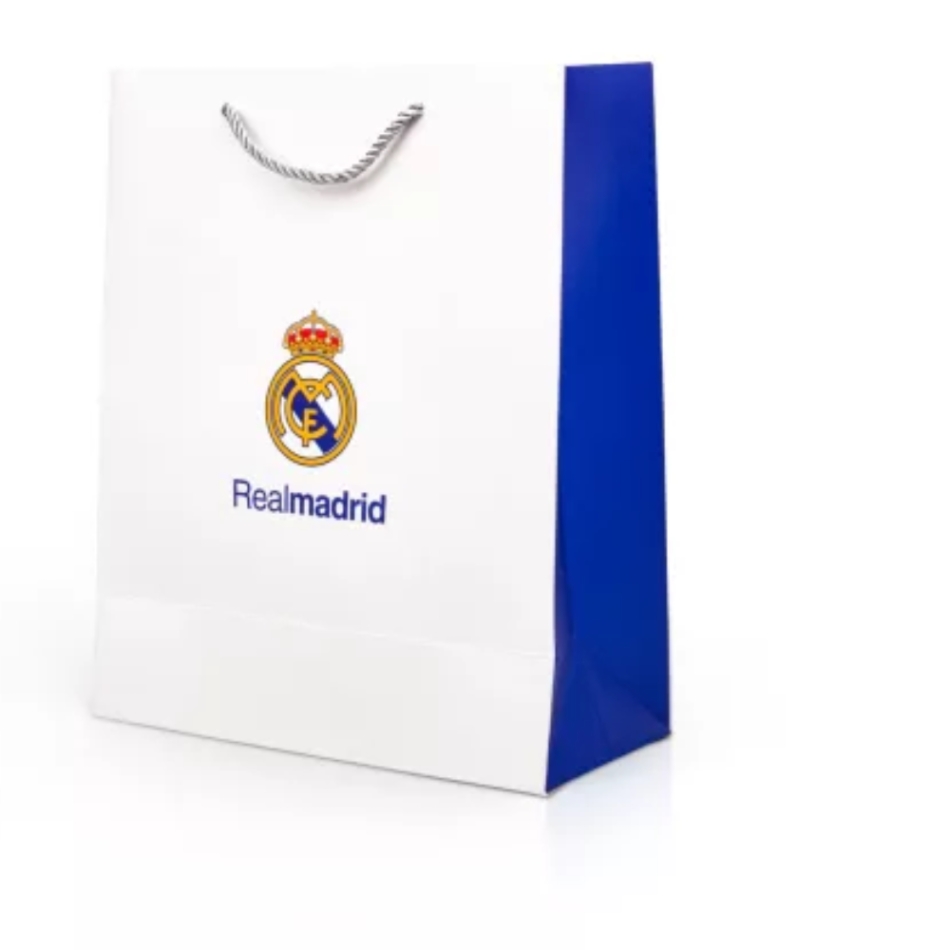 Real Madrid ajándéktasak fehér-kék kicsi 18x10x23cm demo